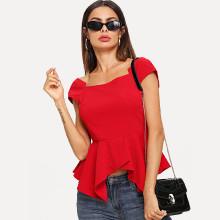 Shein Flare Square Neck Solid Top
