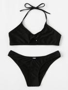 Shein Keyhole Front Halter Bikini Set