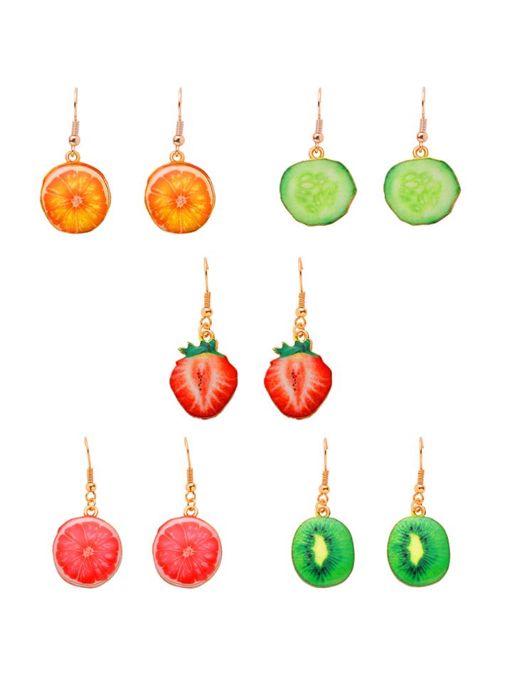 Shein Fruit Shaped Cute Earring Set