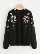 Shein Flower Petal Embroidered Sweatshirt