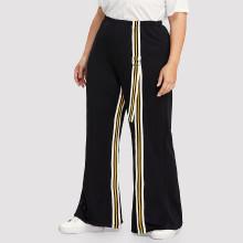 Shein Plus Striped Tape Side Wide Leg Pants