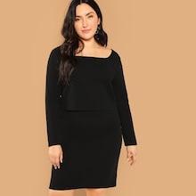 Shein Plus Long Sleeve Top & Skirt Set