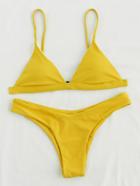 Shein Triangle High Leg Bikini Set