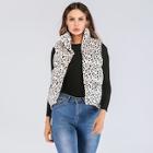 Shein Leopard Print Puffer Vest Coat