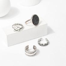Shein Flower Design Ring Set 4pcs