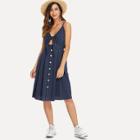 Shein Single Breasted Knot Front Cami Dress