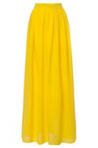 Shein Yellow High Waist Maxi Skirt