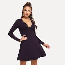 Shein V-neck Ribbed Knit Dress