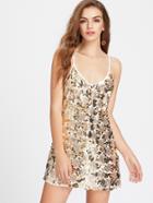 Shein Sequin Overlay Slip Dress