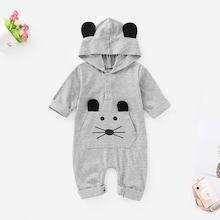 Shein Baby Cartoon Print Hooded Jumpsuit