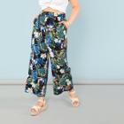 Shein Plus Jungle Leaf And Floral Pants