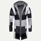 Shein Men Color Block Hooded Longline Cardigan