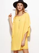 Shein Yellow Tulip Sleeve Shift Dress