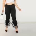 Shein Plus Layered Fringe Trim Pants