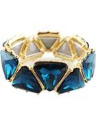 Shein Blue Gemstone Gold Geometric Bracelet