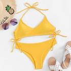 Shein Tie Side Solid Bikini Set