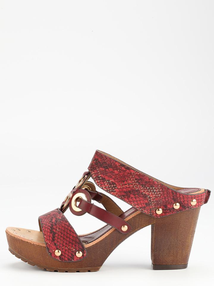 Shein Maroon Pu High Heeled Sandals