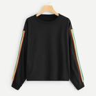 Shein Plus Contrast Striped Side Sweatshirt