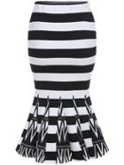 Shein Black White Striped Fishtail Skirt