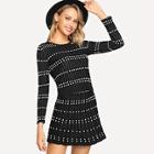 Shein Geo Pattern Fitted Knit Top & Skirt