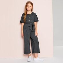 Shein Girls Button Front Jumpsuit