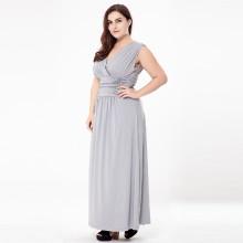 Shein Plus Surplice Neckline Shirred Waist Dress