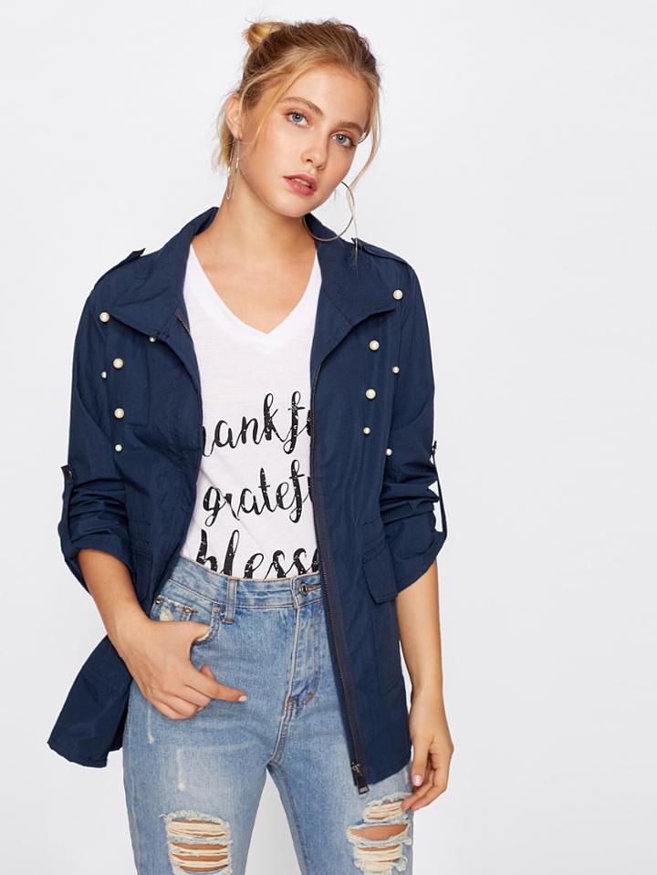 Shein Faux Pearl Decoration Jacket