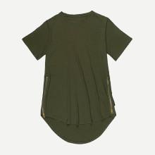 Shein Men Zip Side Curved Hem Tee
