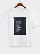 Shein White Contrast Letters Print T-shirt