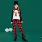 Shein Girls Raglan Sleeve Tee & Plaid Pants Set