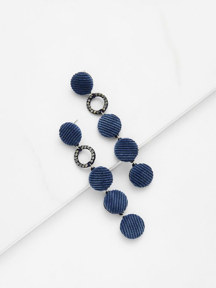 Shein Round Button Linked Drop Earrings