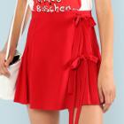 Shein Knot Side Pleated Skirt