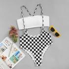 Shein Criss Cross Random Pattern Two Piece Swimwear