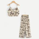 Shein Floral Print Cami With Pants