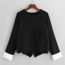 Shein Split Back Raglan Sleeve Sweater