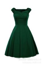 Shein Green Heart Shape Collar Polka Dot Flare Dress