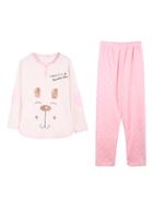 Shein Elbow Patch Fleece Pj Set
