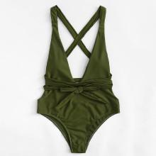 Shein Cross Back Knot Swimsuit