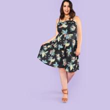 Shein Plus Fruit & Floral Print Cami Dress