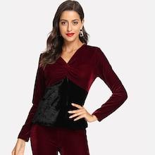 Shein Velvet Twist Front T-shirt