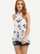 Shein Multicolor Floral Crew Neck Sleeveless Top