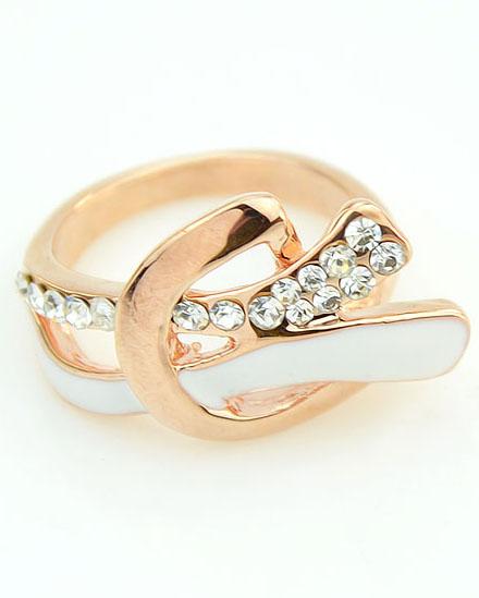 Shein Gold Diamond Buckle Ring