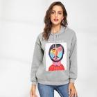 Shein Figure & Letter Print Drawstring Hoodie