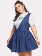 Shein Lace Up Back Overall Skater Dress