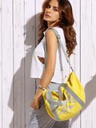 Shein Yellow Union Flag Print Canvas Duffle Bag