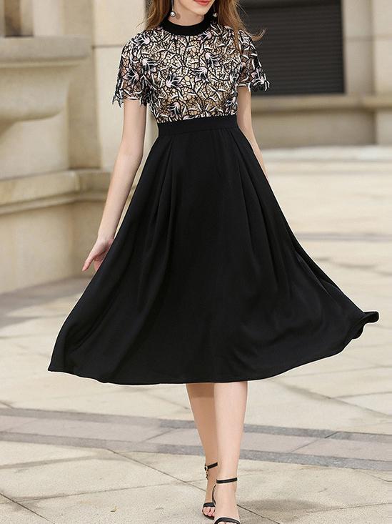 Shein Crochet Hollow Out Combo Dress