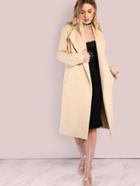 Shein Tailored Longline Coat Taupe