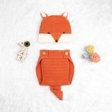 Shein Toddler Girls Knit Diaper Cover & Fox Hat