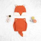 Shein Toddler Girls Knit Diaper Cover & Fox Hat