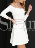 Shein White Off The Shoulder A Line Dress